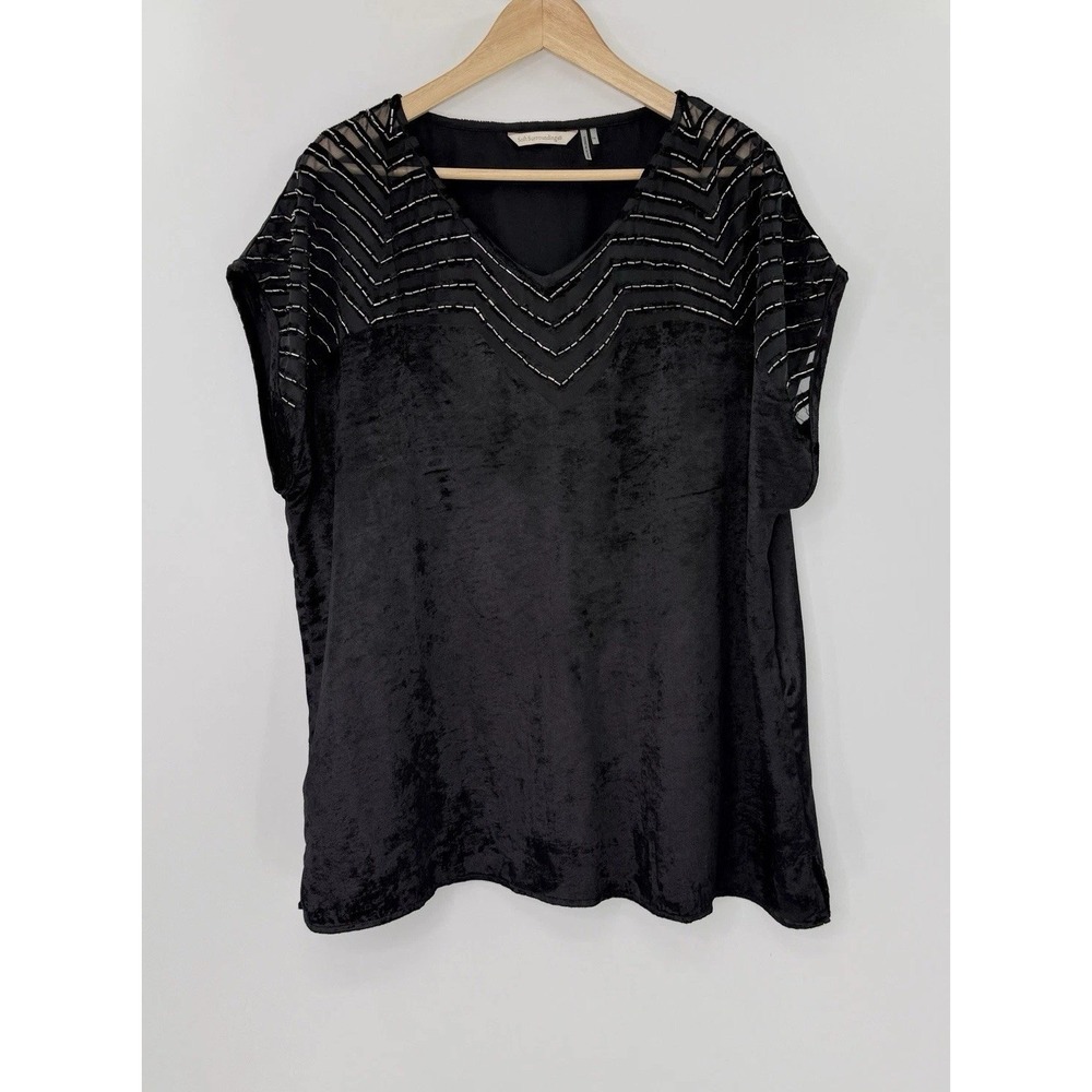 Soft‎ Surroundings Art Nouveau Crushed Velvet Beaded Top 1x Witchy Whimsigoth